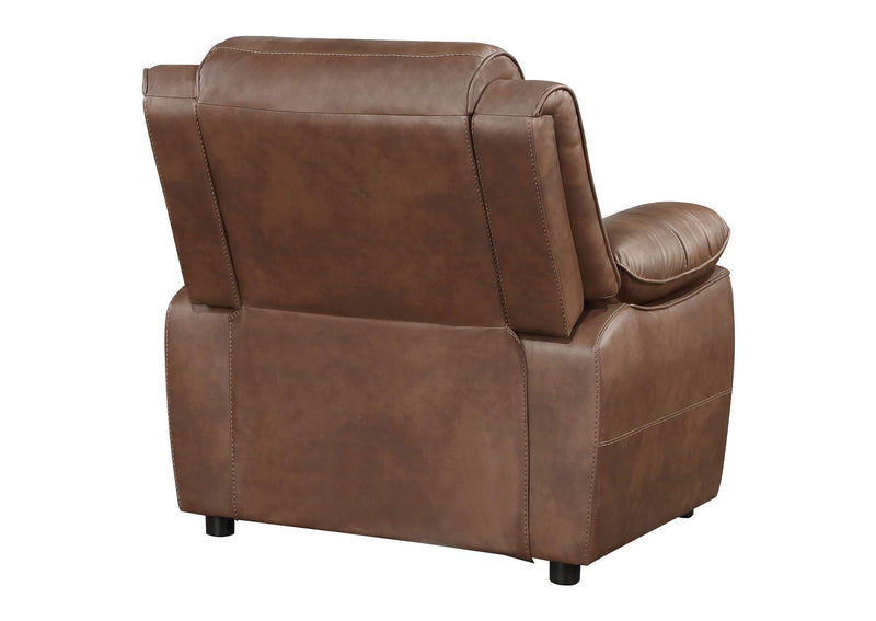 508283 Ellington Upholstered Padded Arm Accent Chair Dark Brown