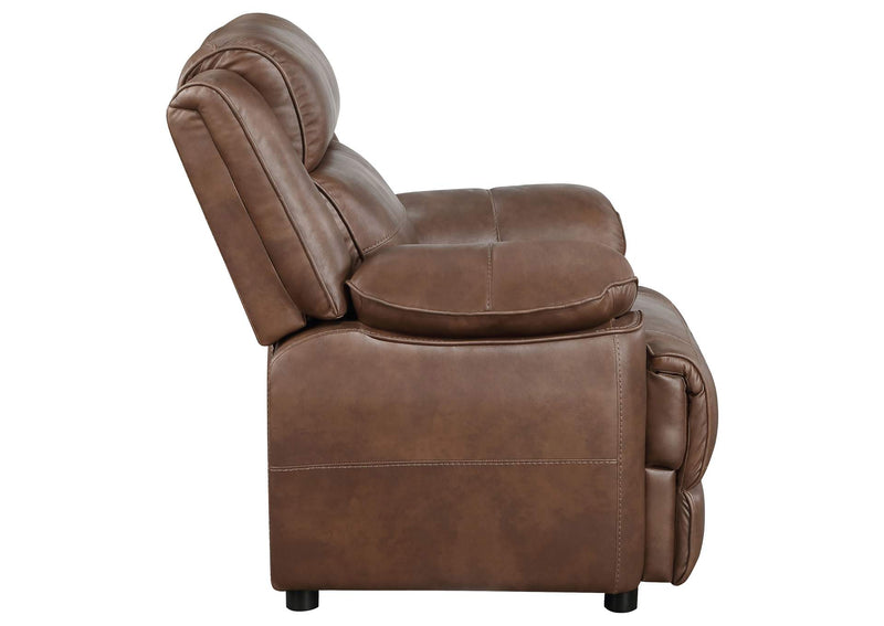 508283 Ellington Upholstered Padded Arm Accent Chair Dark Brown