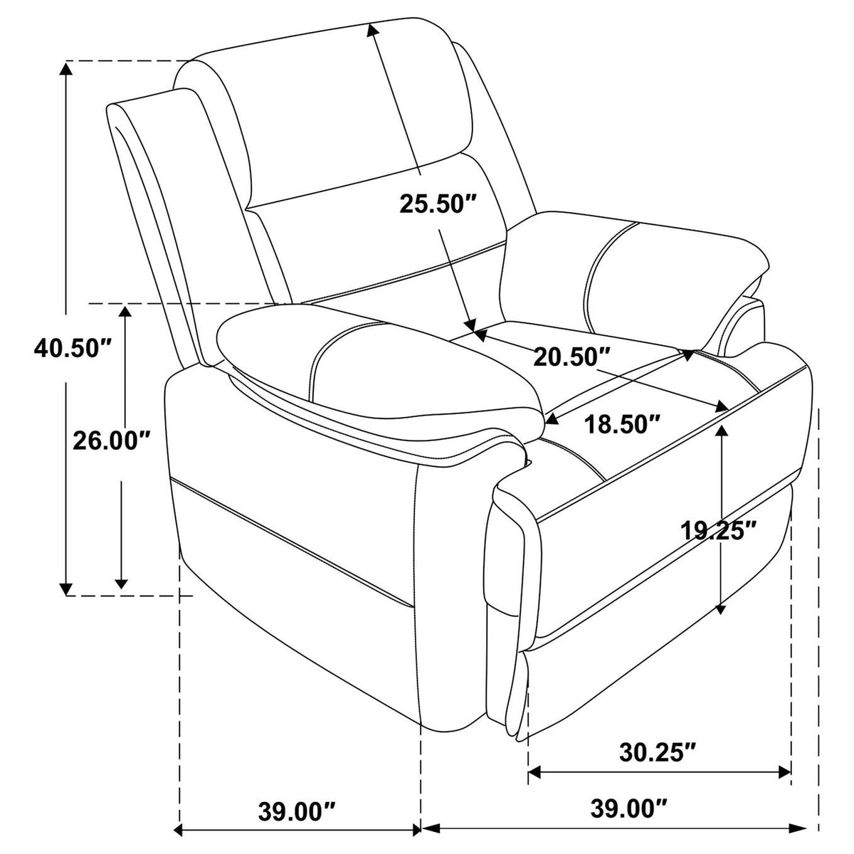 508283 Ellington Upholstered Padded Arm Accent Chair Dark Brown