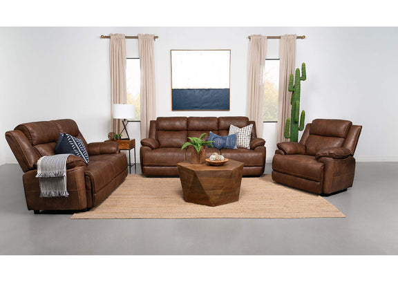 508283 Ellington Upholstered Padded Arm Accent Chair Dark Brown