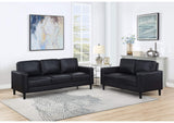 Ruth 2-piece Upholstered Track Arm Sofa Set Black