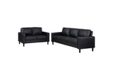 508361-S2 Ruth 2-piece Upholstered Track Arm Sofa Set Black