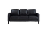 508361-S2 Ruth 2-piece Upholstered Track Arm Sofa Set Black