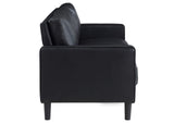 508361-S2 Ruth 2-piece Upholstered Track Arm Sofa Set Black