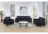 Ruth 3-piece Upholstered Track Arm Sofa Set Black
