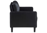 508361-S3 Ruth 3-piece Upholstered Track Arm Sofa Set Black