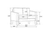 508361-S3 Ruth 3-piece Upholstered Track Arm Sofa Set Black