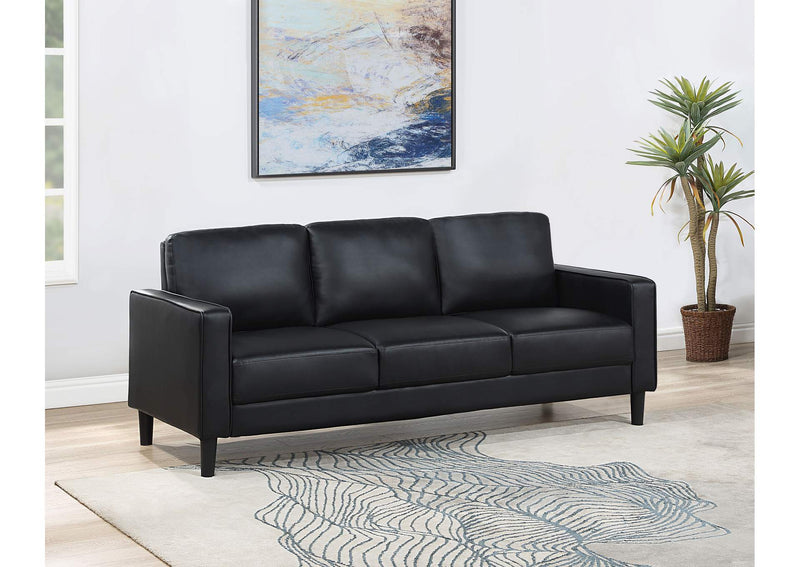 508361 Ruth Upholstered Track Arm Sofa Black