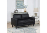 508362 Ruth Upholstered Track Arm Loveseat Black