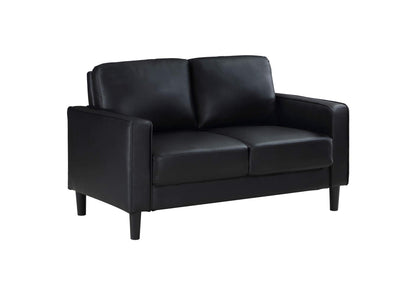 508362 Ruth Upholstered Track Arm Loveseat Black