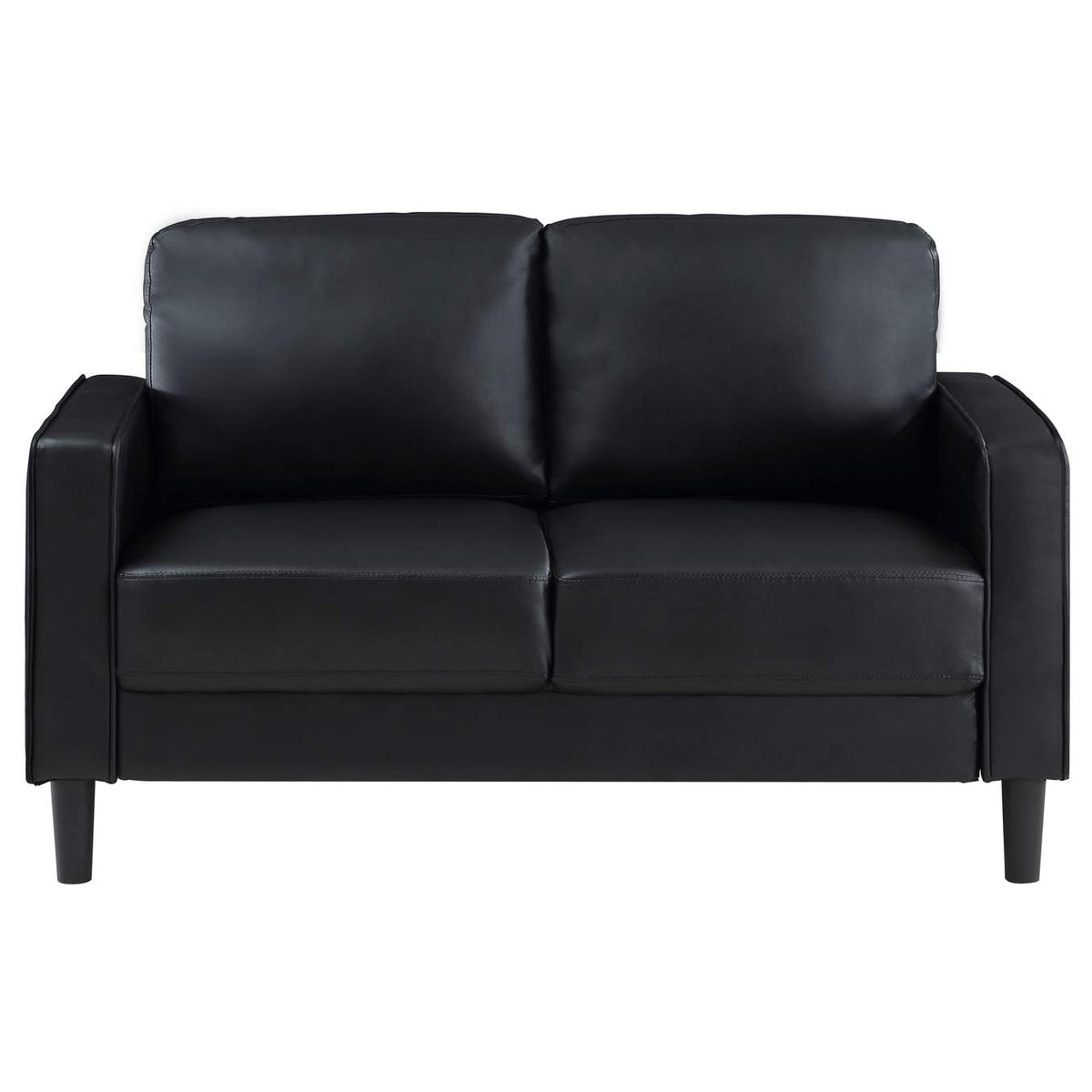 508362 Ruth Upholstered Track Arm Loveseat Black