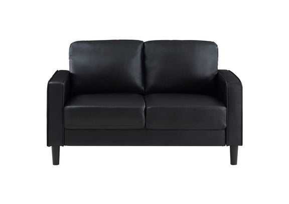 508362 Ruth Upholstered Track Arm Loveseat Black