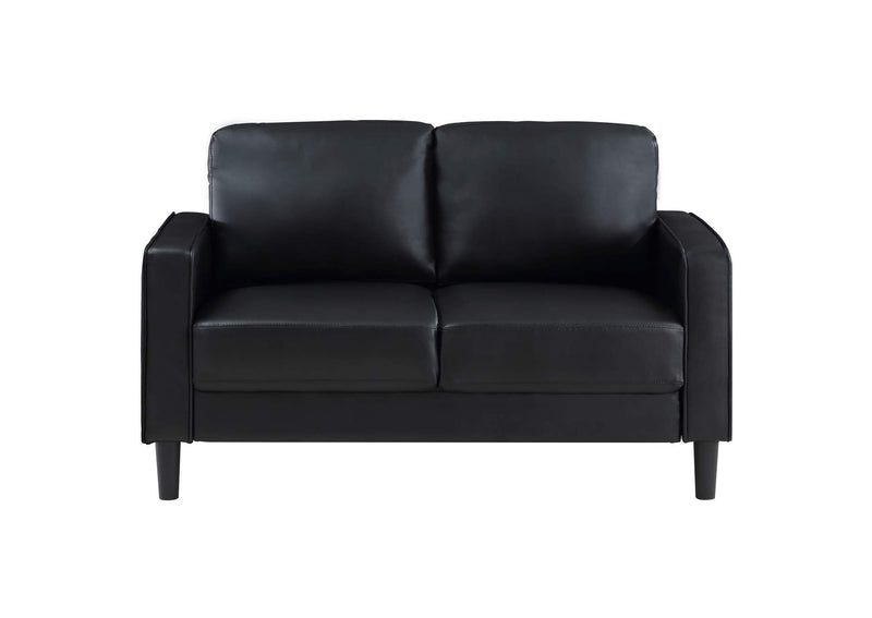 508362 Ruth Upholstered Track Arm Loveseat Black