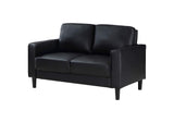 508362 Ruth Upholstered Track Arm Loveseat Black