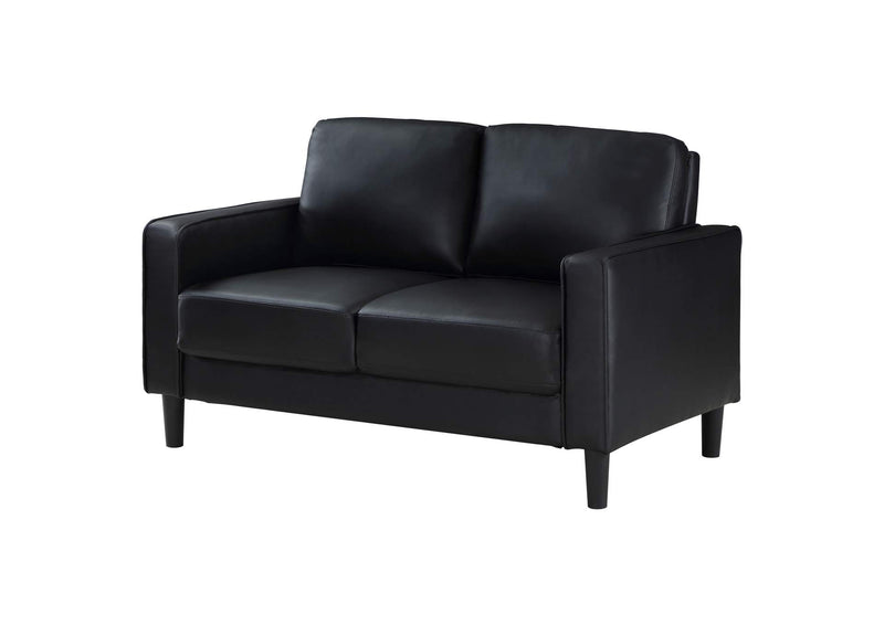 508362 Ruth Upholstered Track Arm Loveseat Black