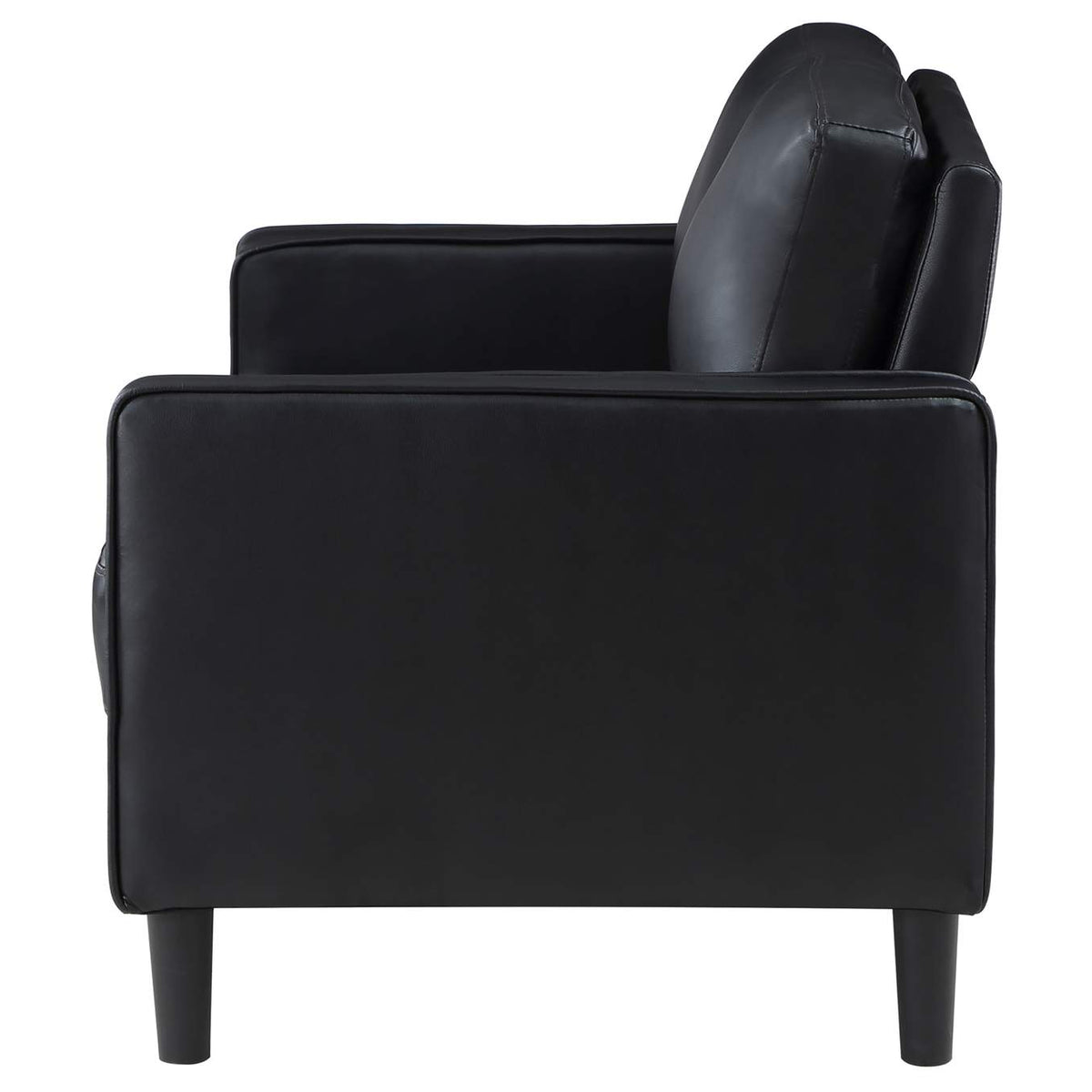508362 Ruth Upholstered Track Arm Loveseat Black