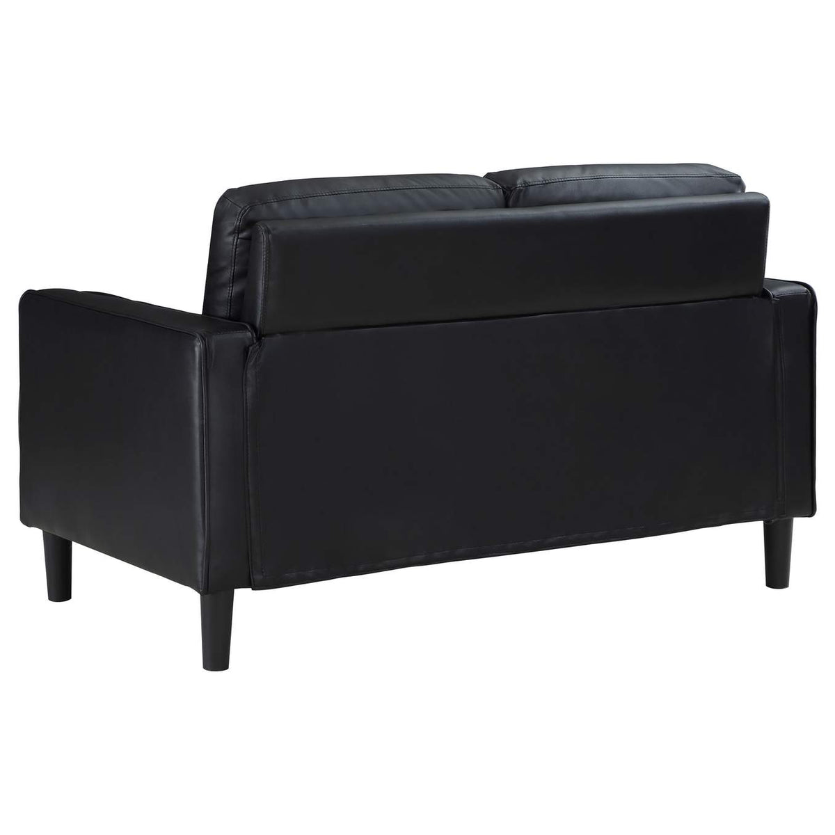 508362 Ruth Upholstered Track Arm Loveseat Black