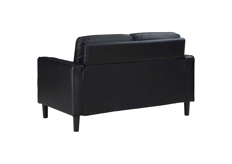 508362 Ruth Upholstered Track Arm Loveseat Black
