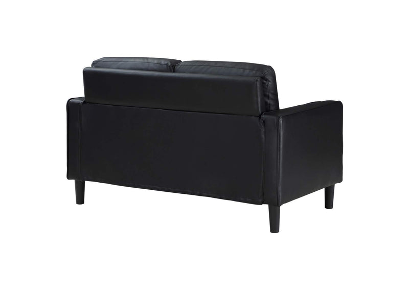 508362 Ruth Upholstered Track Arm Loveseat Black