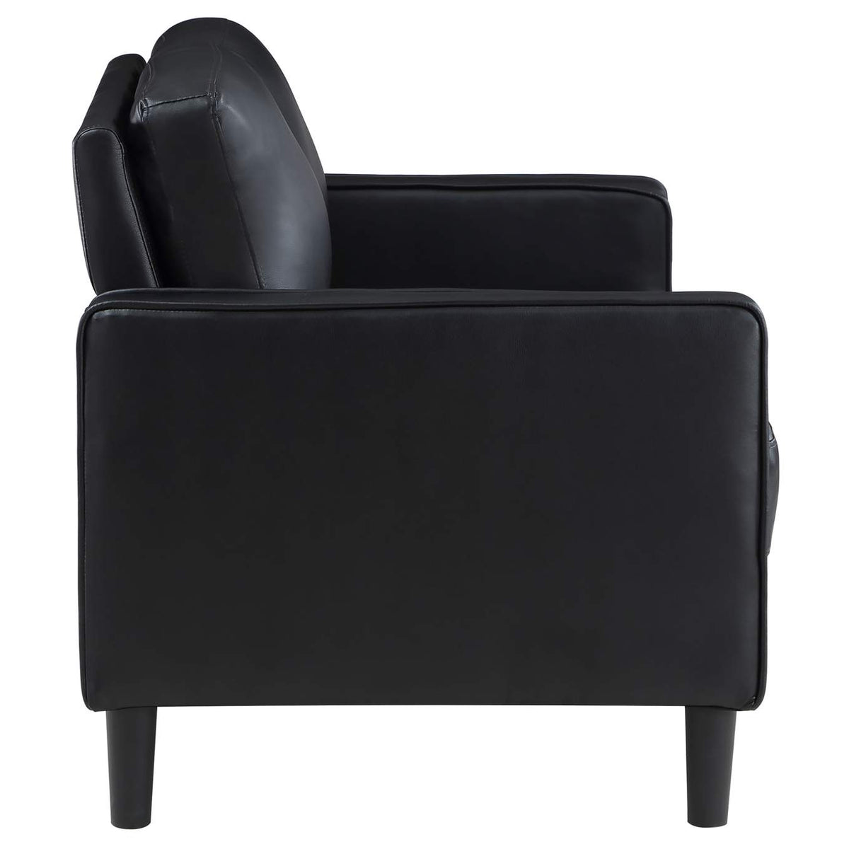 508362 Ruth Upholstered Track Arm Loveseat Black