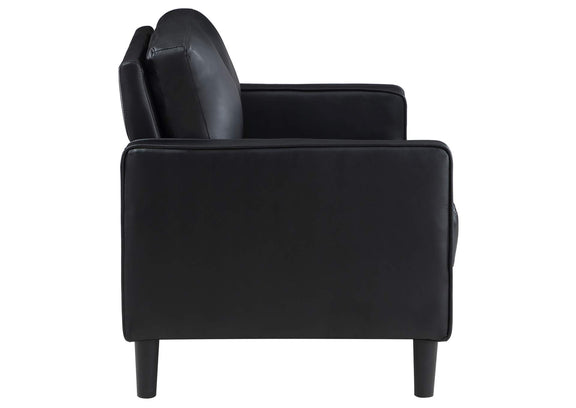 508362 Ruth Upholstered Track Arm Loveseat Black