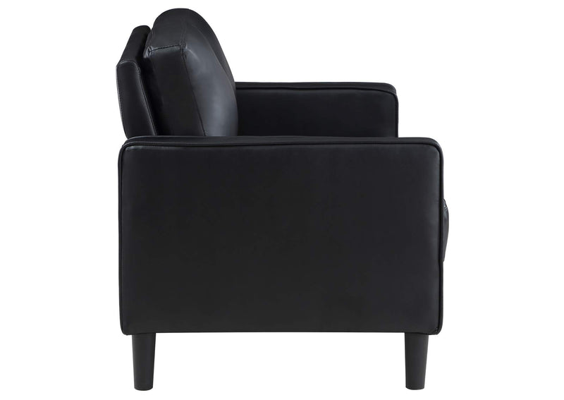 508362 Ruth Upholstered Track Arm Loveseat Black
