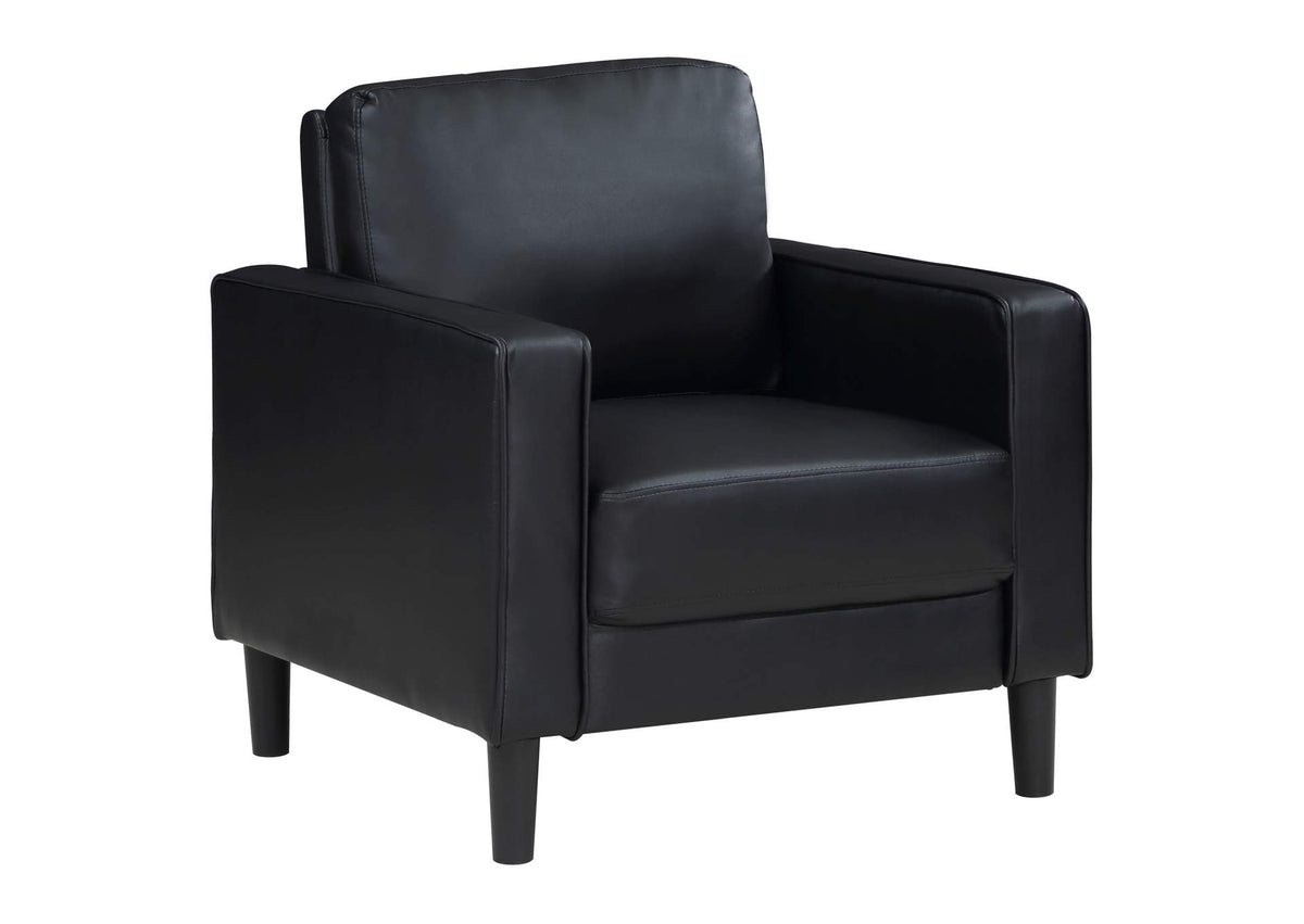 508363 Ruth Upholstered Track Arm Accent Chair Black