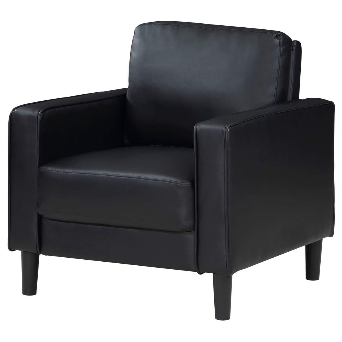 508363 Ruth Upholstered Track Arm Accent Chair Black