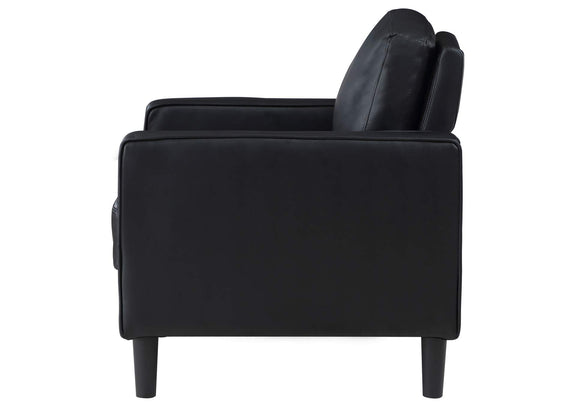 508363 Ruth Upholstered Track Arm Accent Chair Black