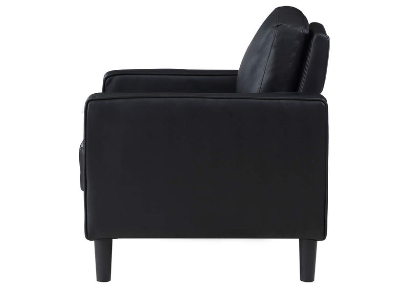 508363 Ruth Upholstered Track Arm Accent Chair Black