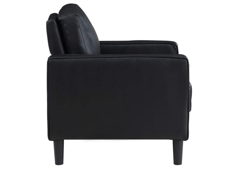 508363 Ruth Upholstered Track Arm Accent Chair Black
