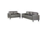 508365-S2 Ruth 2-piece Upholstered Track Arm Sofa Set Grey