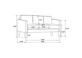 508365-S3 Ruth 3-piece Upholstered Track Arm Sofa Set Grey
