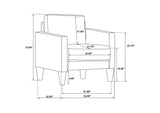 508365-S3 Ruth 3-piece Upholstered Track Arm Sofa Set Grey