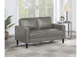 508366 Ruth Upholstered Track Arm Loveseat Grey