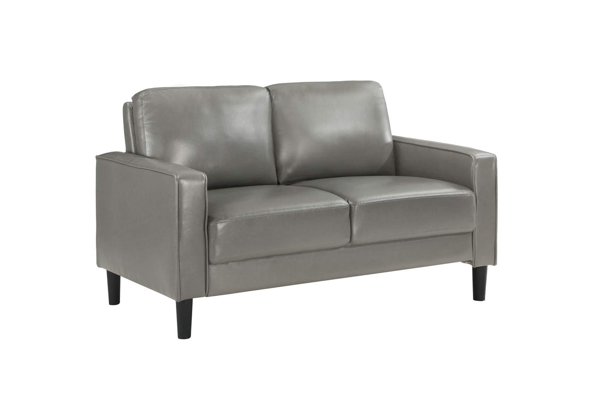 508366 Ruth Upholstered Track Arm Loveseat Grey