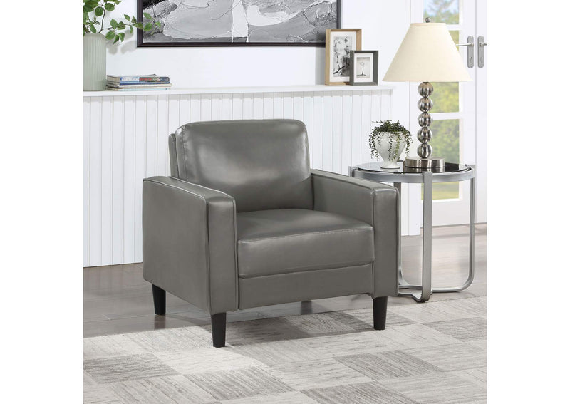 508367 Ruth Upholstered Track Arm Accent Chair Grey