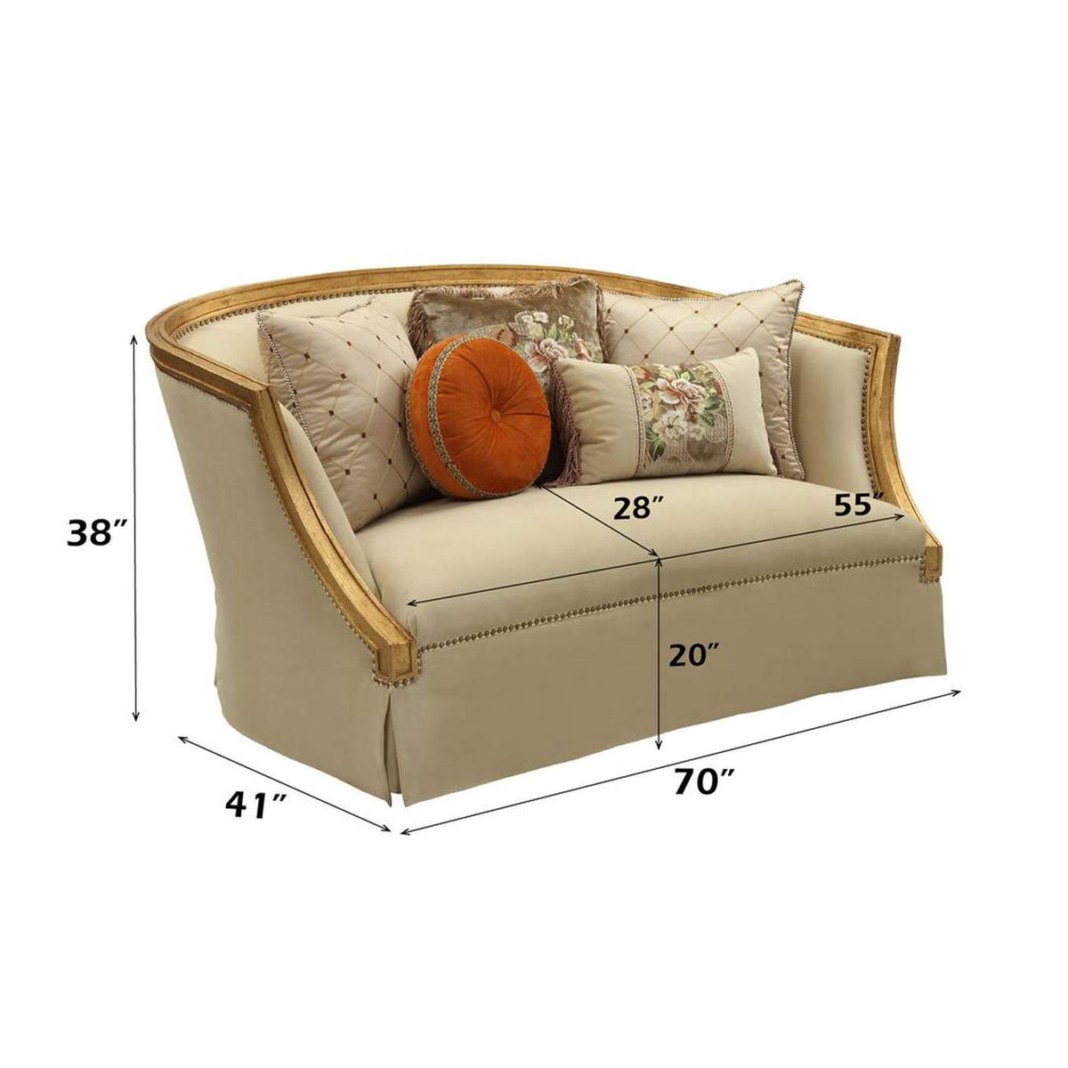 50836 Daesha Loveseat with 5 Pillows