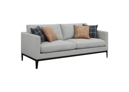 508681 Apperson Upholstered Track Arm Sofa Light Grey