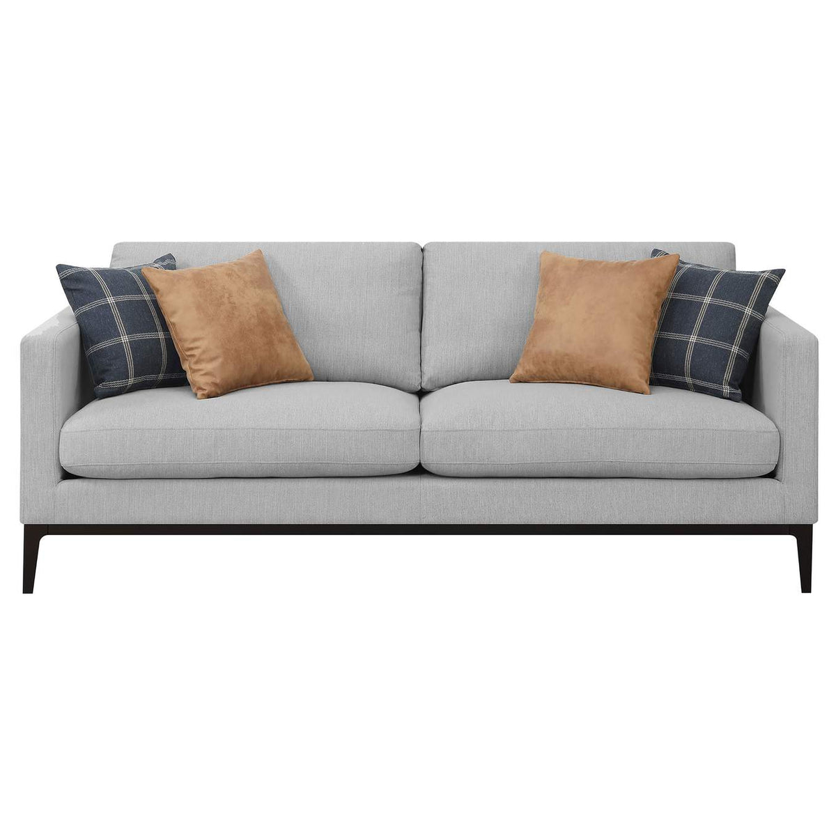 508681 Apperson Upholstered Track Arm Sofa Light Grey