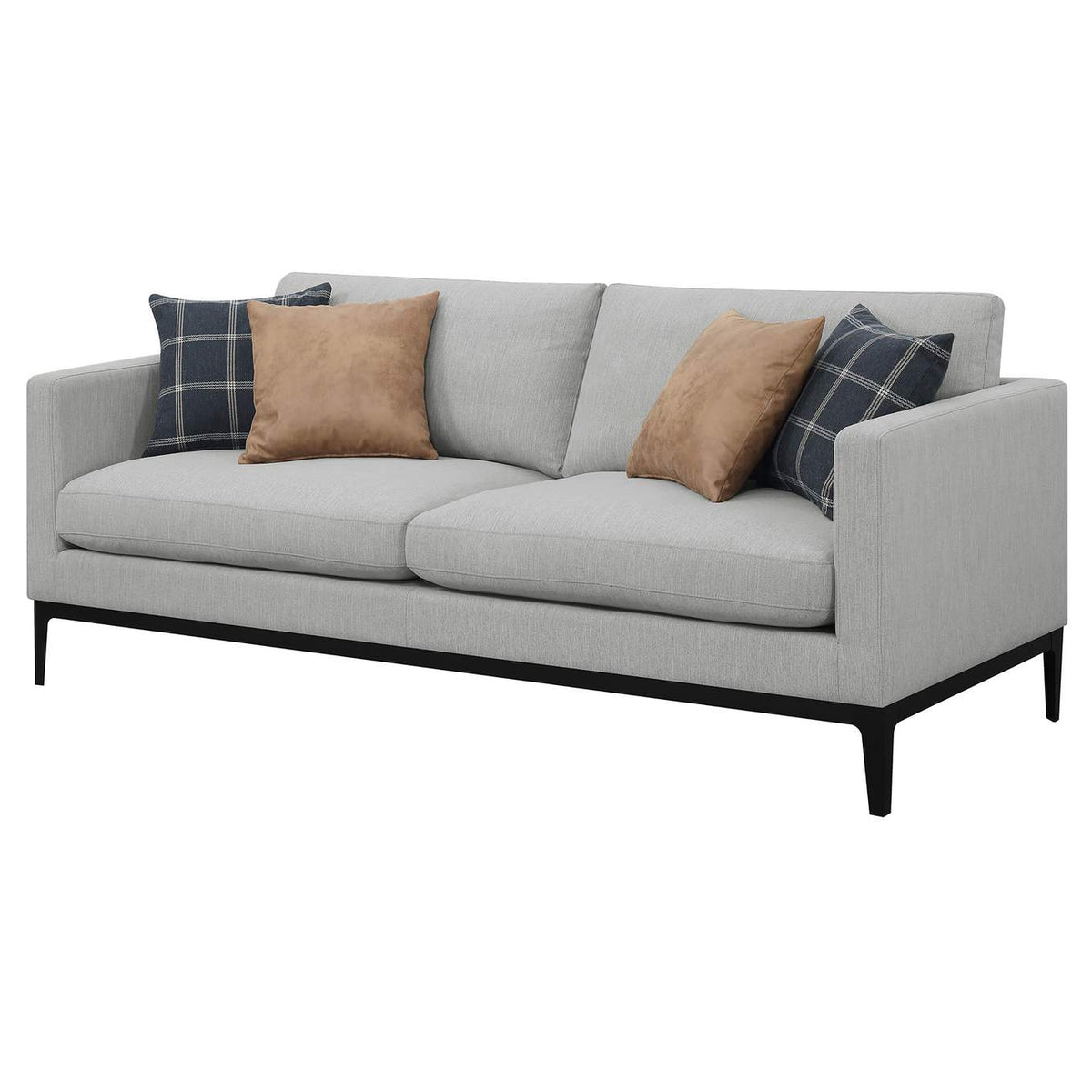 508681 Apperson Upholstered Track Arm Sofa Light Grey