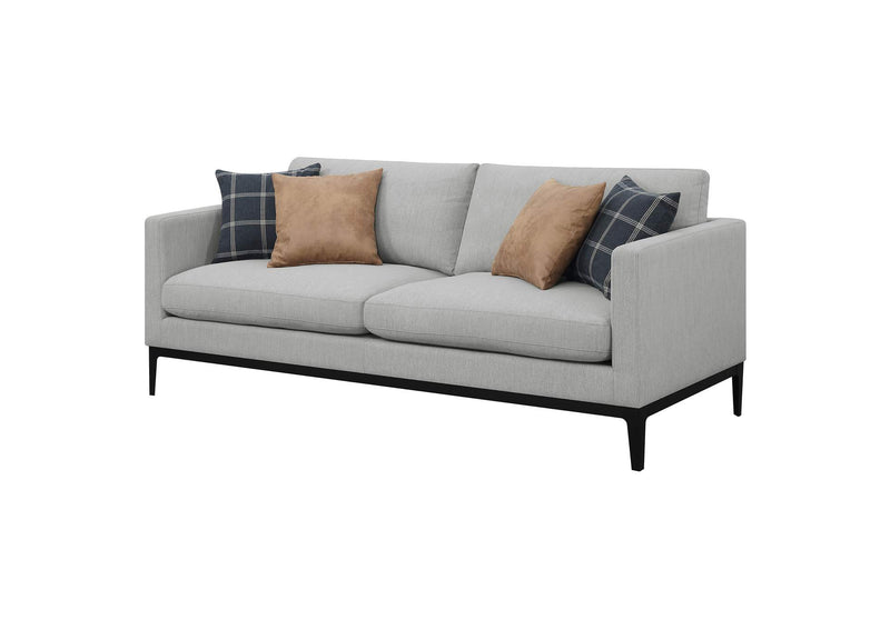 508681 Apperson Upholstered Track Arm Sofa Light Grey