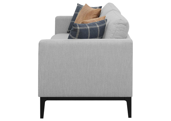 508681 Apperson Upholstered Track Arm Sofa Light Grey