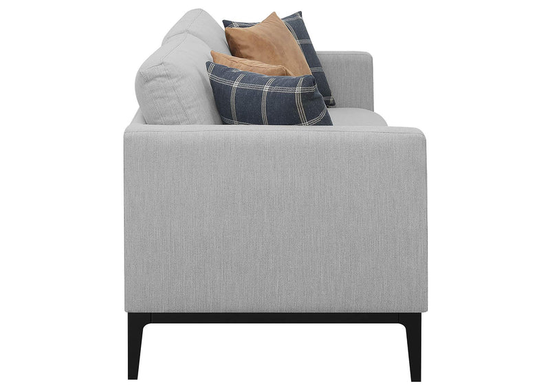508681 Apperson Upholstered Track Arm Sofa Light Grey