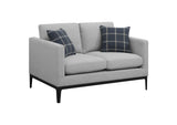 508682 Apperson Upholstered Track Arm Loveseat Light Grey