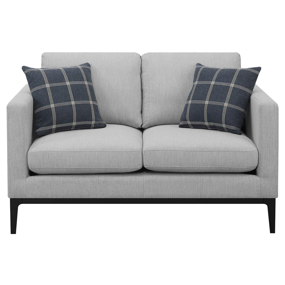 508682 Apperson Upholstered Track Arm Loveseat Light Grey