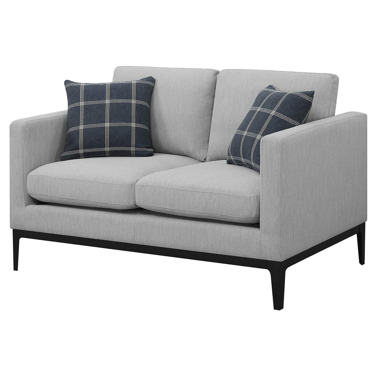 508682 Apperson Upholstered Track Arm Loveseat Light Grey