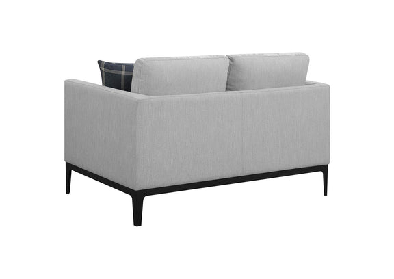 508682 Apperson Upholstered Track Arm Loveseat Light Grey