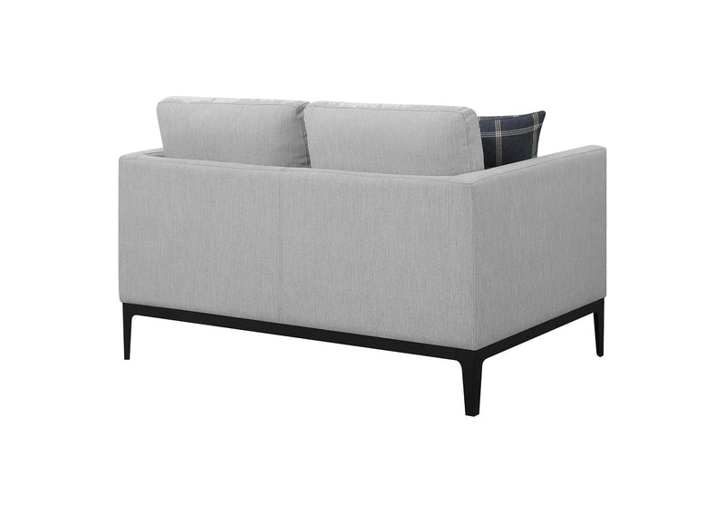 508682 Apperson Upholstered Track Arm Loveseat Light Grey