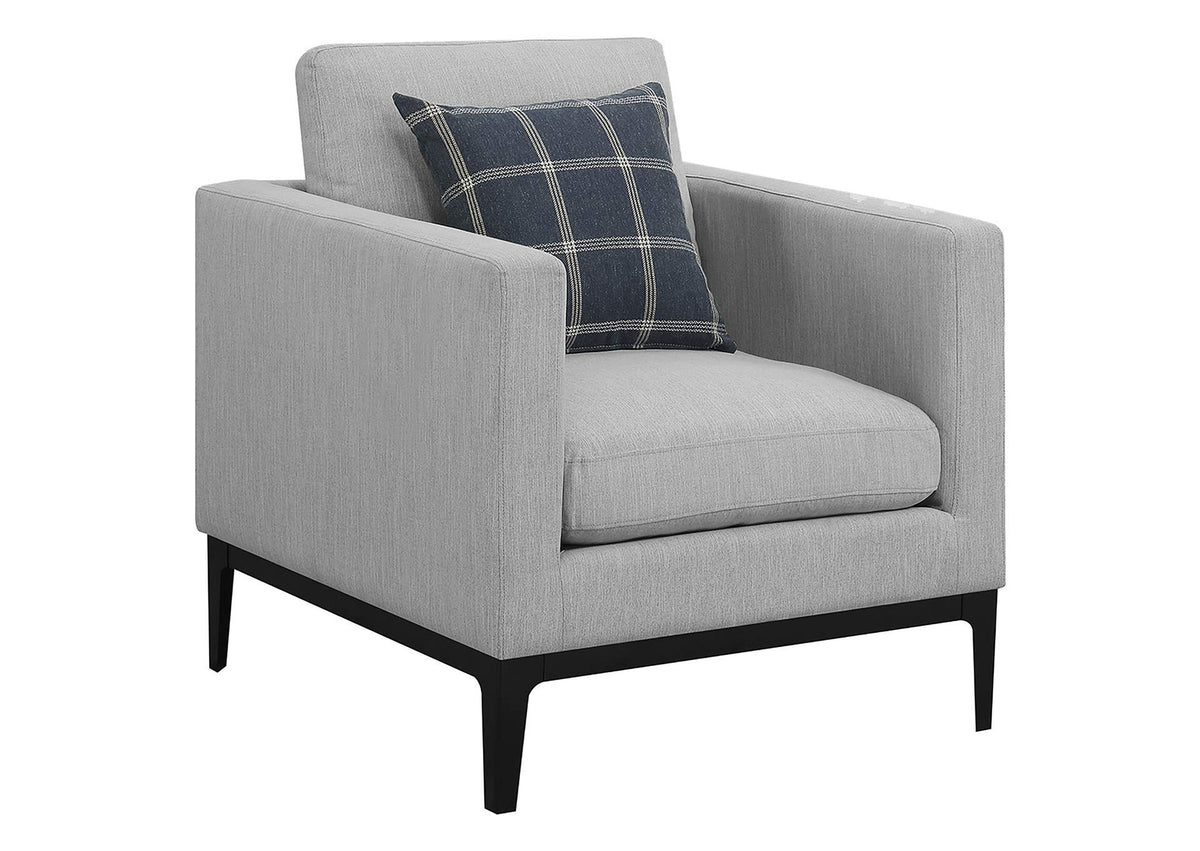 508683 Apperson Upholstered Track Arm Accent Chair Light Grey